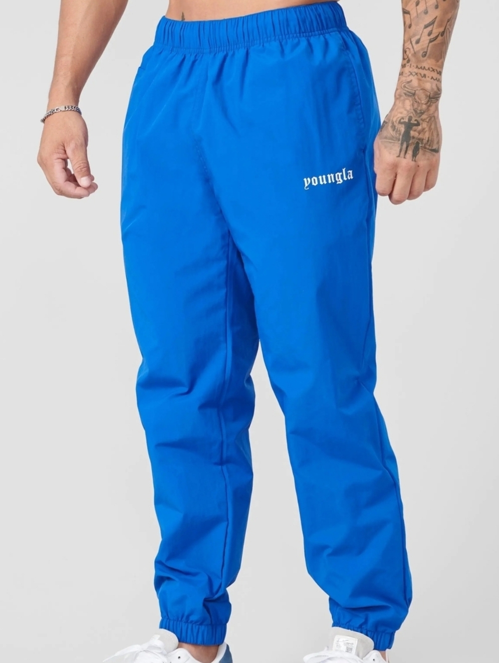YoungLA Mens Windbreaker Swish Joggers Blue sz XL